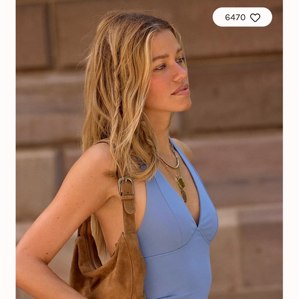 NWT Intimately FP Still Here Halter Cami in Dusted Blue
